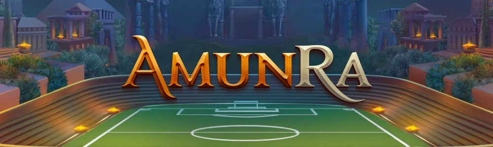 Interfaz de juego del AmunRa Casino mostrando tragamonedas de temática egipcia